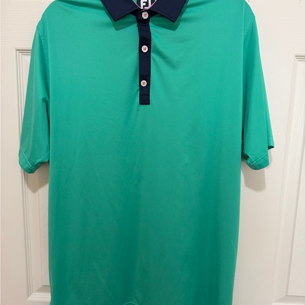 FootJoy Teal Polo with Navy Collar